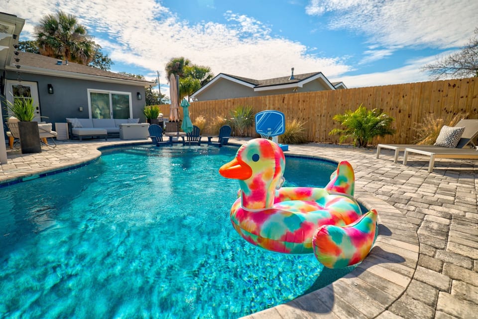 Sparkling pool with plenty of sunshine