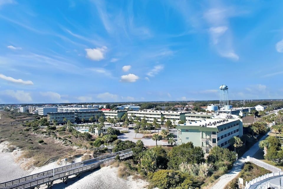 Aerial View of Sea Cabins On The Ocean, Isle of Palms, SC | IOP Escapes