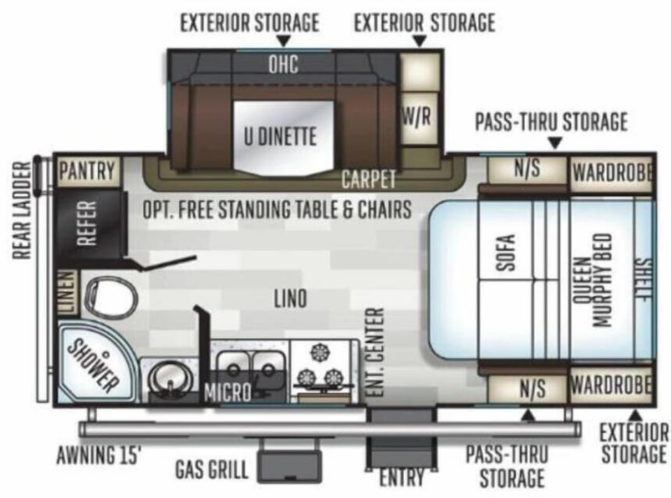 Overview layout of the camper