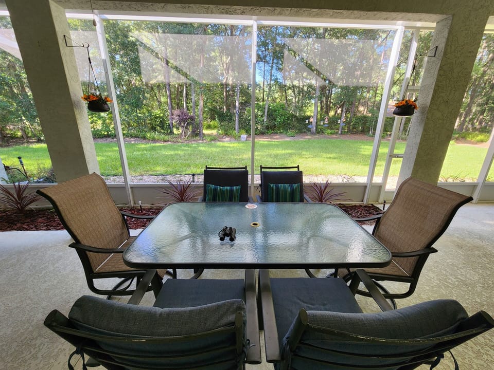 A great spot for morning coffee while listening to the birds!