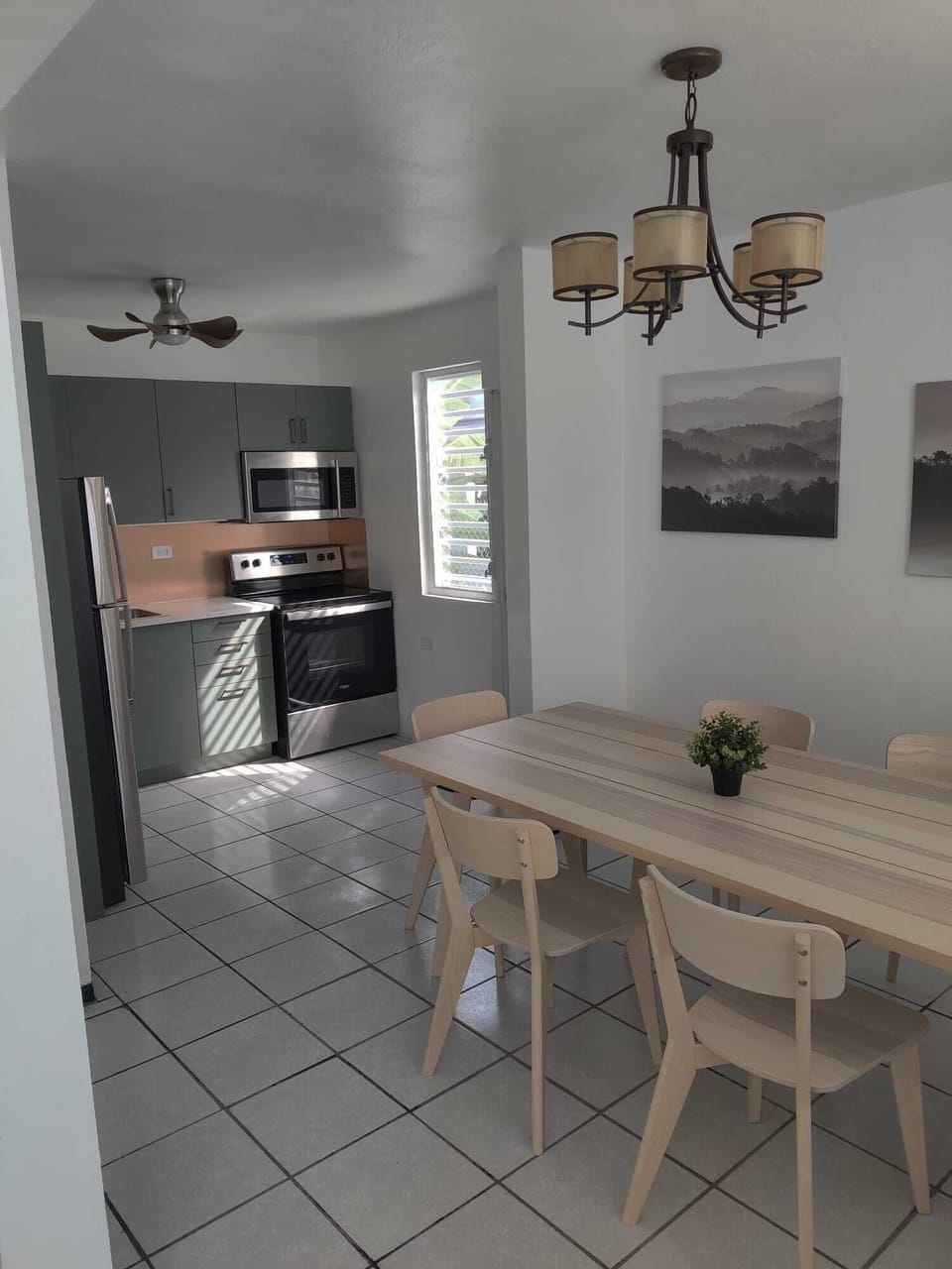 Dining room and kitchen