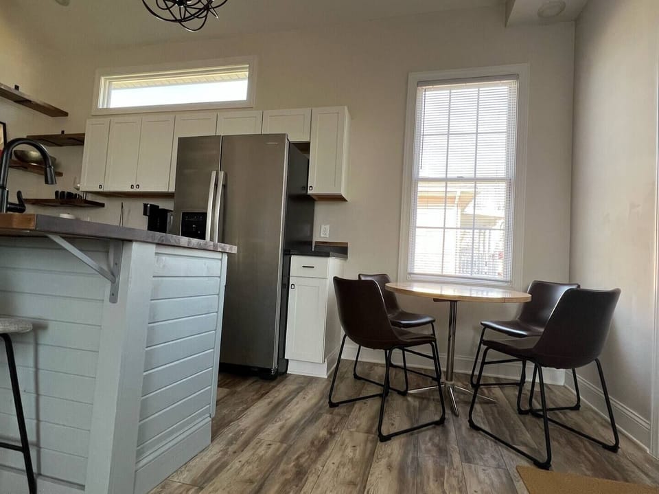 Table dining area with four seats!