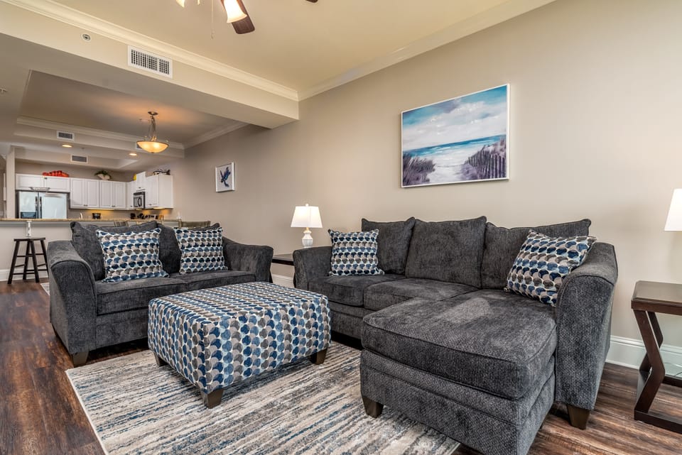 Gulf Front View Living Room 