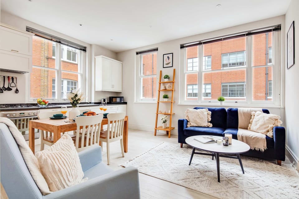 The open-plan living, kitchen and dining area