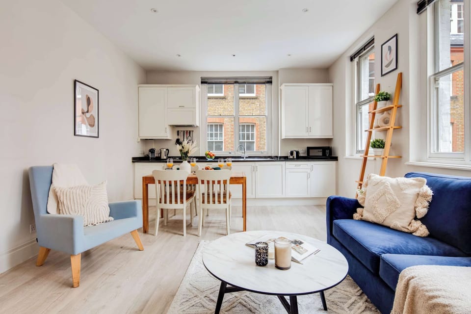 The open-plan living, kitchen and dining area