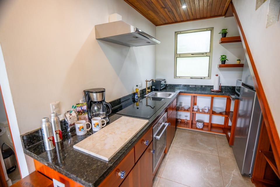 Equipped kitchen is perfect for longer stays
