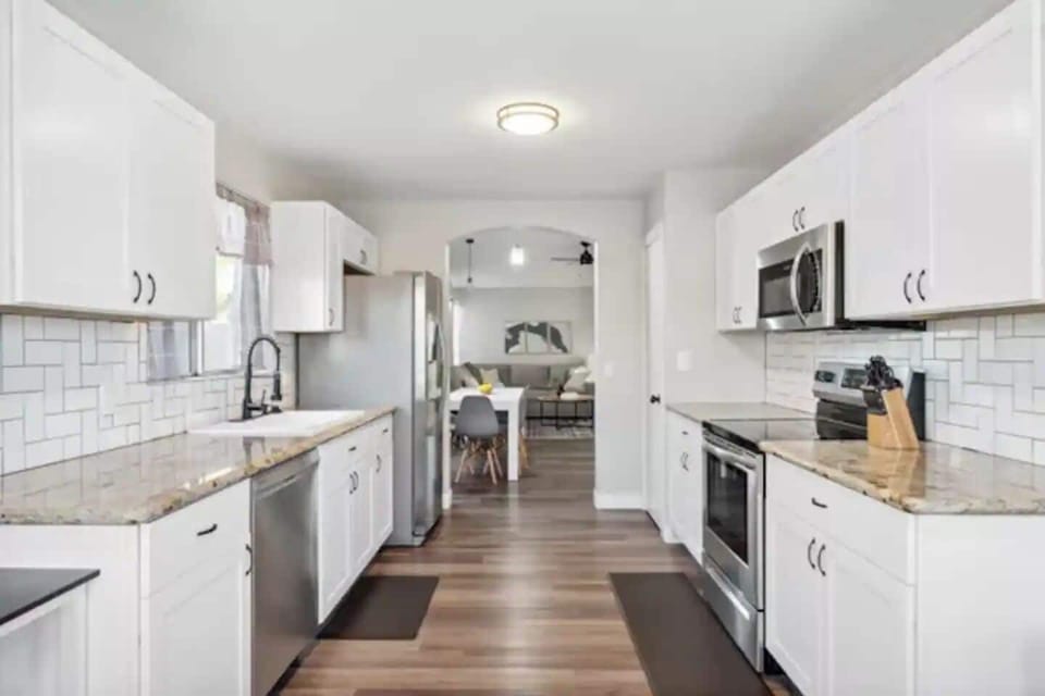 Brand new stainless steel appliances. 