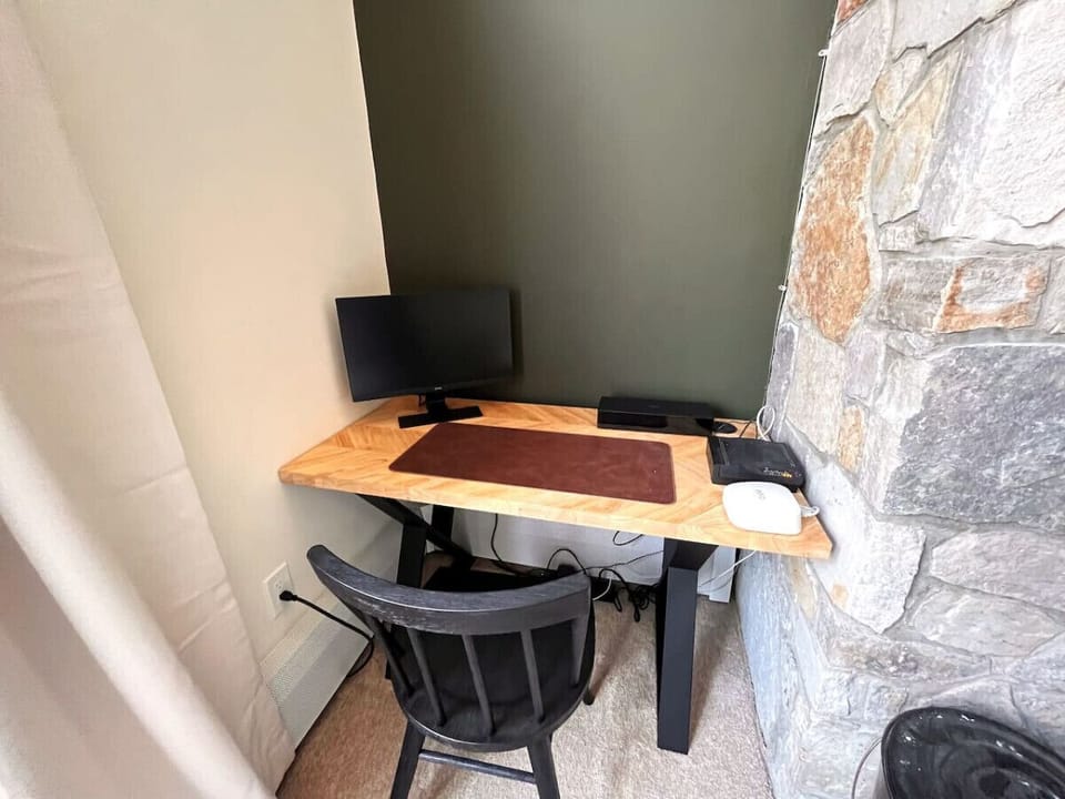 Working area with monitor and high speed internet