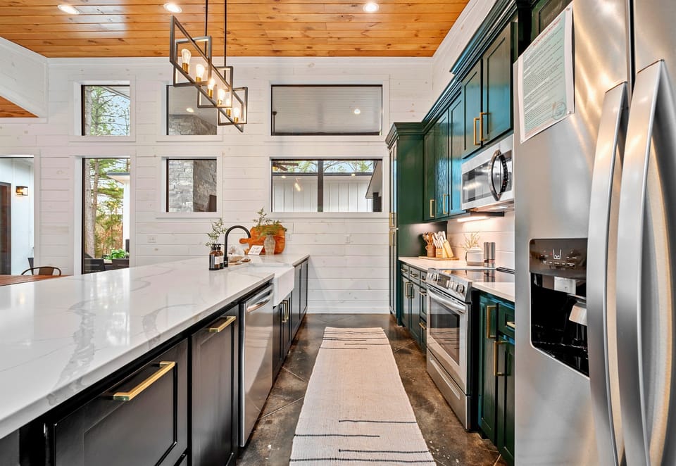 Feast your eyes on this culinary haven! Meal prep just got a glow-up with our sleek appliances and generous counter space.