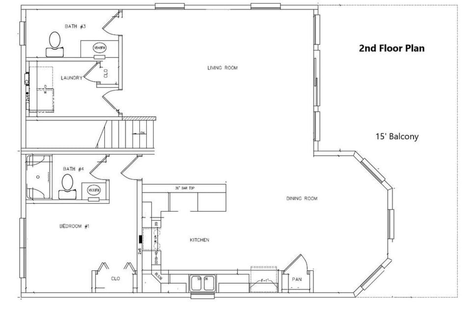 2nd Level- Kitchen, Living rm, Dining Rm, Master suite, common  bath, Laundry Rm