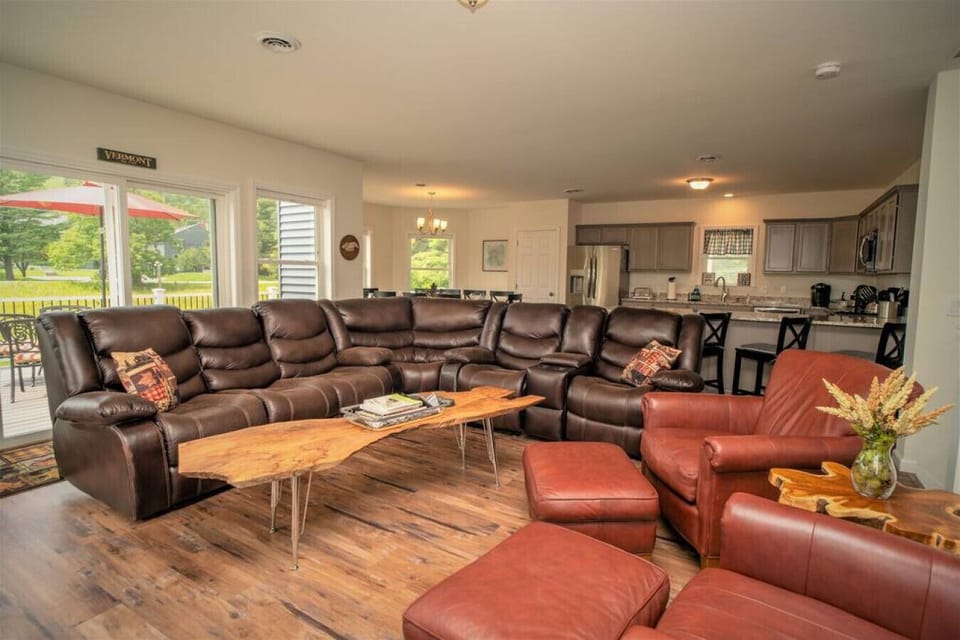 Open living area into the Kitchen and dining area.