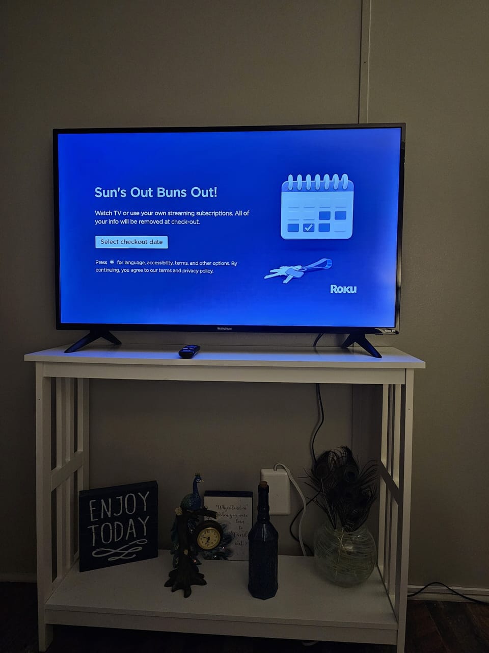 Each TV is set up for you enjoy  your favorite streaming service. 