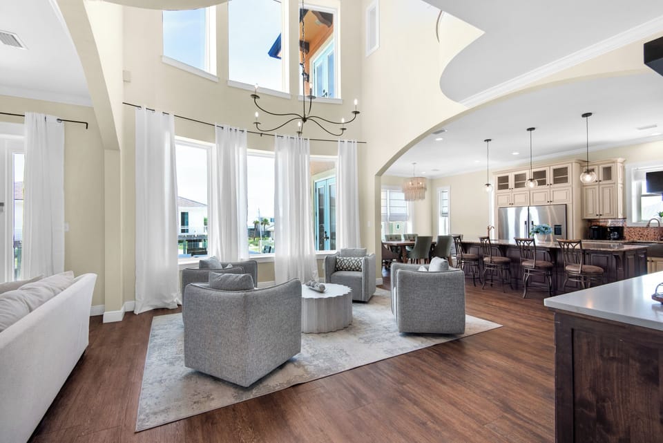 Seamless access to living room, dining room and Kitchen