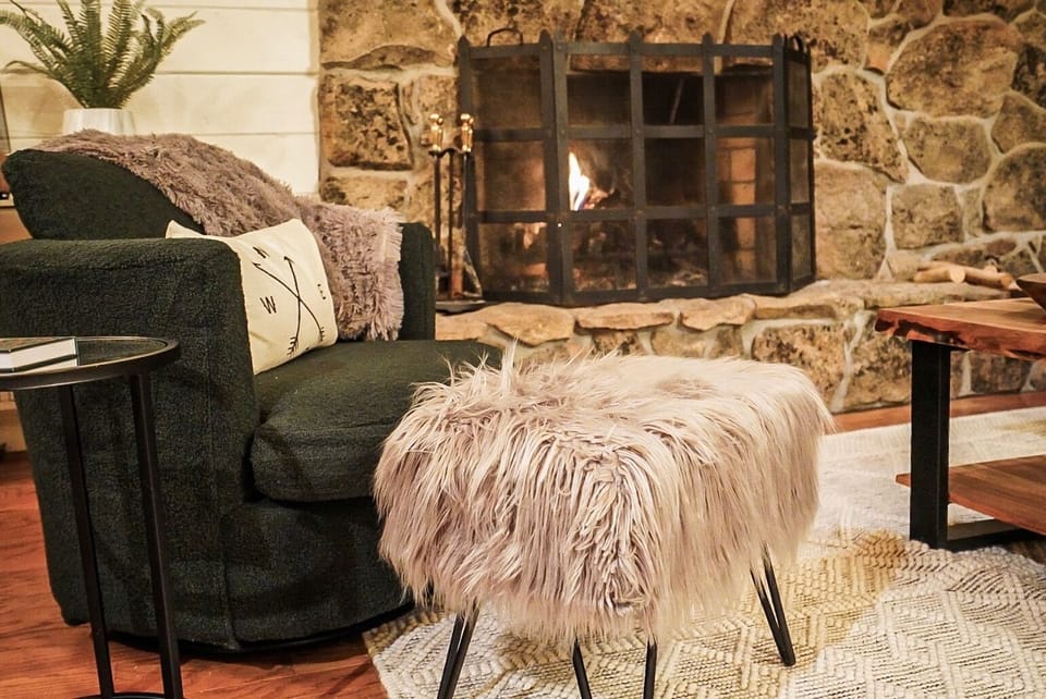 Cozy up by a crackling fire with your favorite beverage