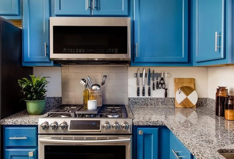 Gas range and microwave