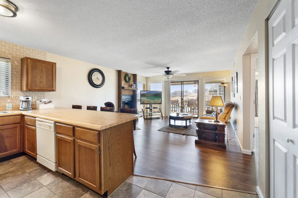 OPEN KITCHEN LOOKING ONTO LIVING ROOM