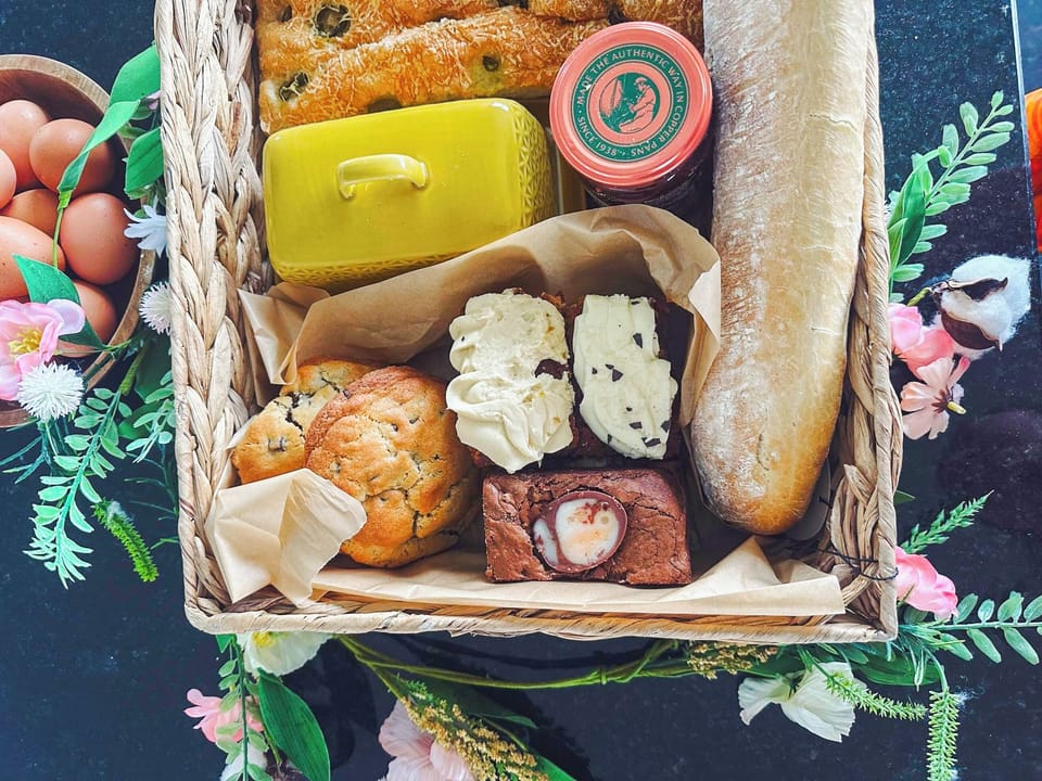 A sample of one of the luxury home baked welcome hampers provided to our guests on their arrival | The Beaches, Berwick-Upon-Tweed