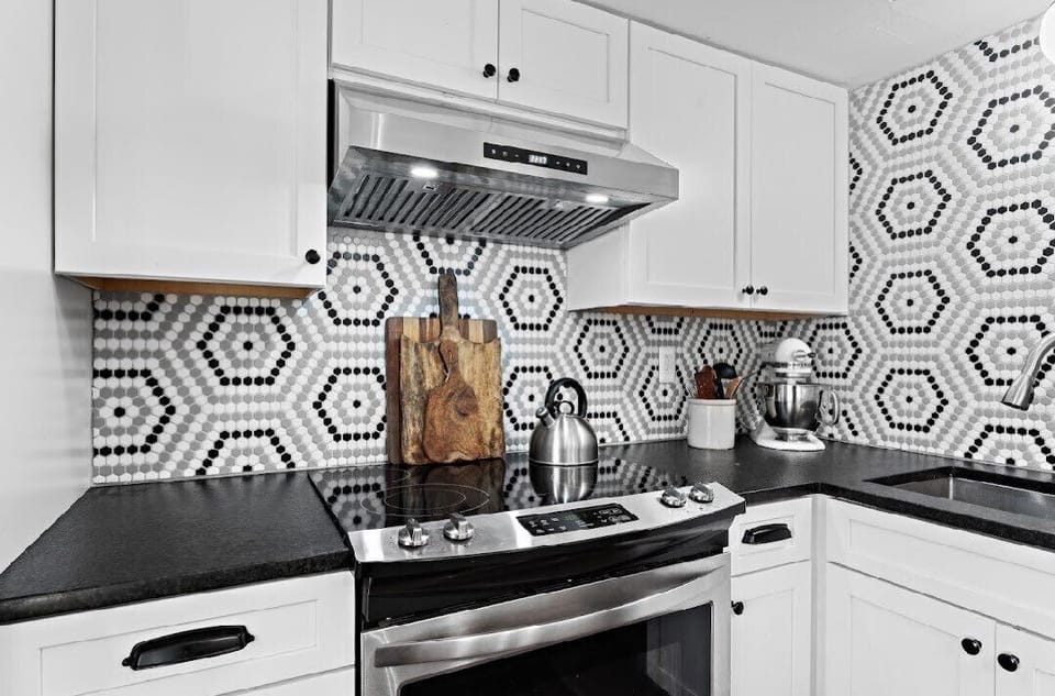 Clean and modern but super efficient kitchen.
