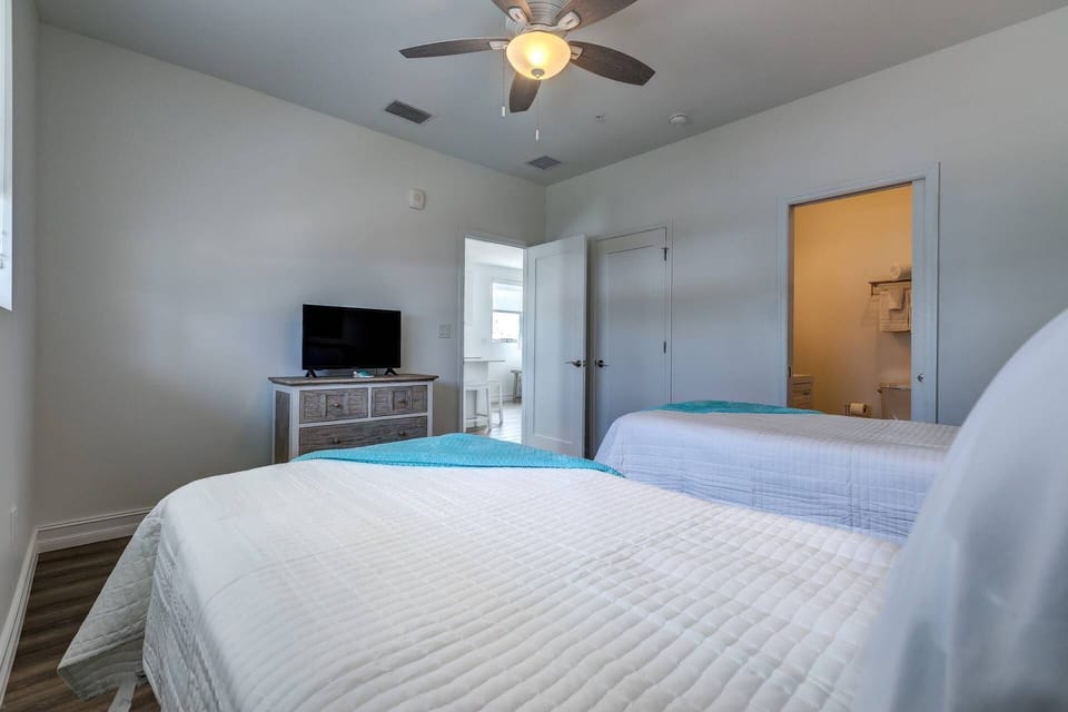 Children or guests can enjoy a movie night before drifting off to sleep, creating a cozy and entertaining atmosphere for a restful night.