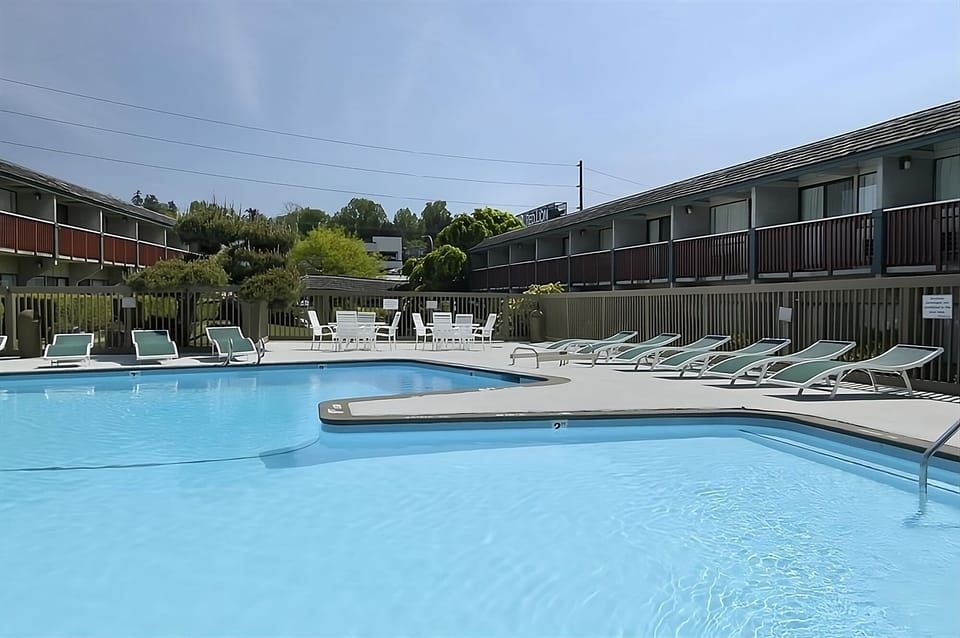 Cool off in the expansive pool with plenty of loungers nearby.