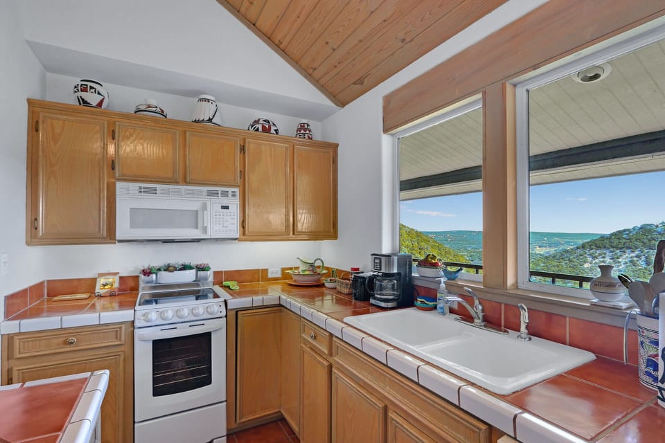 Fully stocked with all appliances to make a home cooked meal