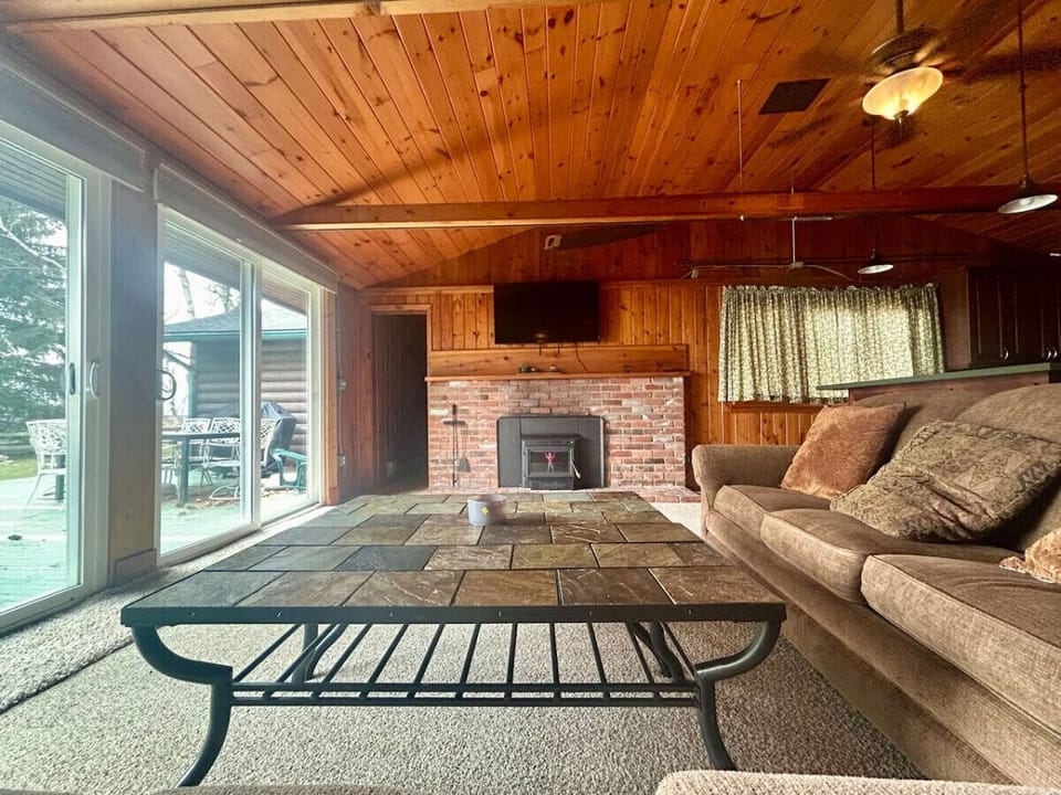 Large living room with incredible views of Lake Huron