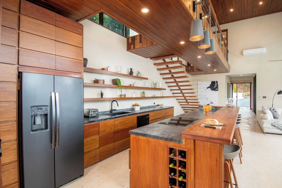 Beautiful artisan built hardwood fully equipped kitchen