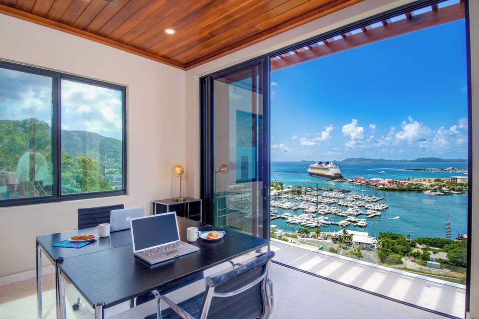 Work from home whilst enjoying extraordinary marina and cruise ship views