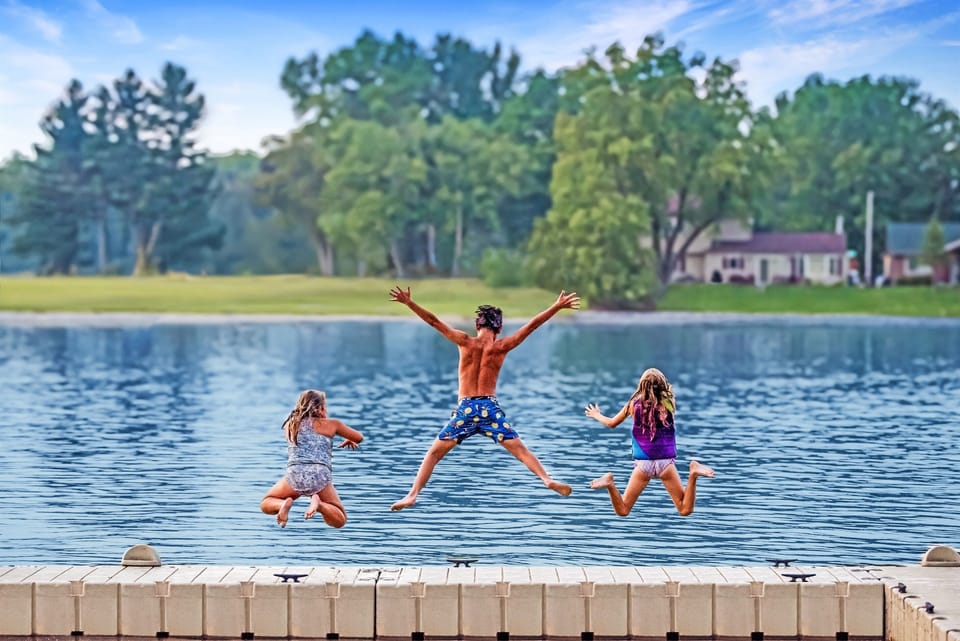 The waterfront beckons where the Rock River emerges from 10,000+ acre, full-recreation Lake Koshkonong.