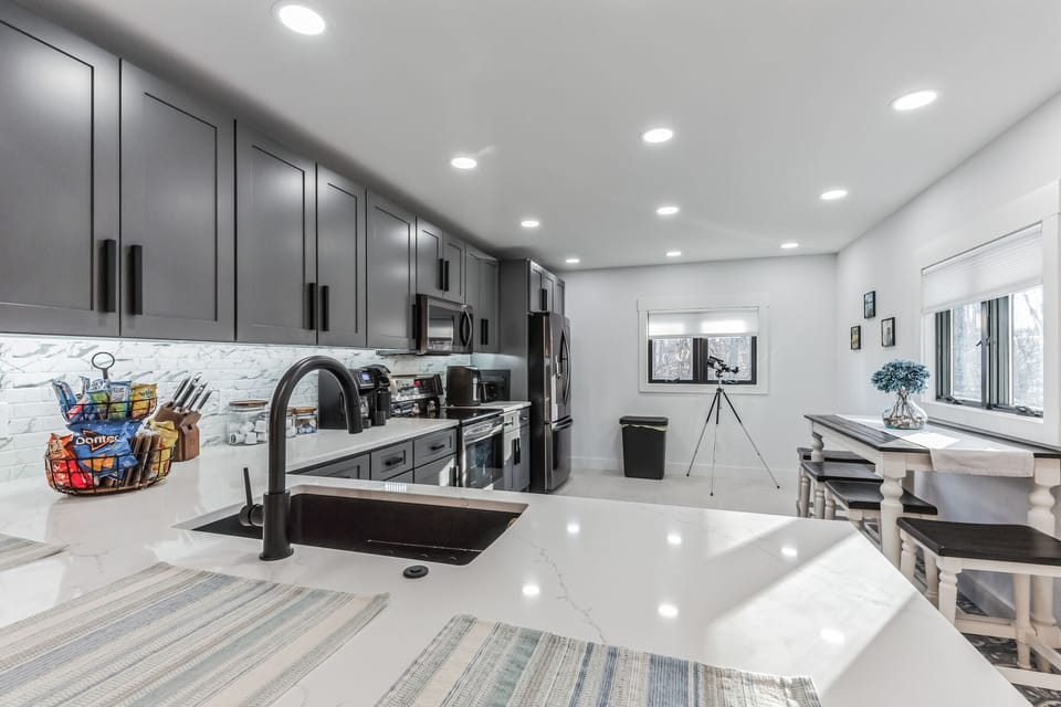 Make yourself at home in this kitchen that is perfect for cooking and relaxation