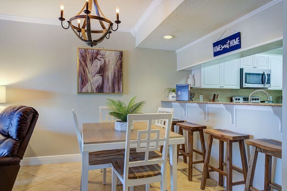 Dining area + bar seating