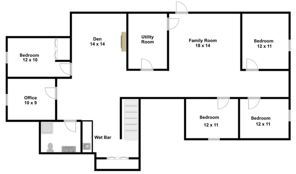 Lower level floor plan
