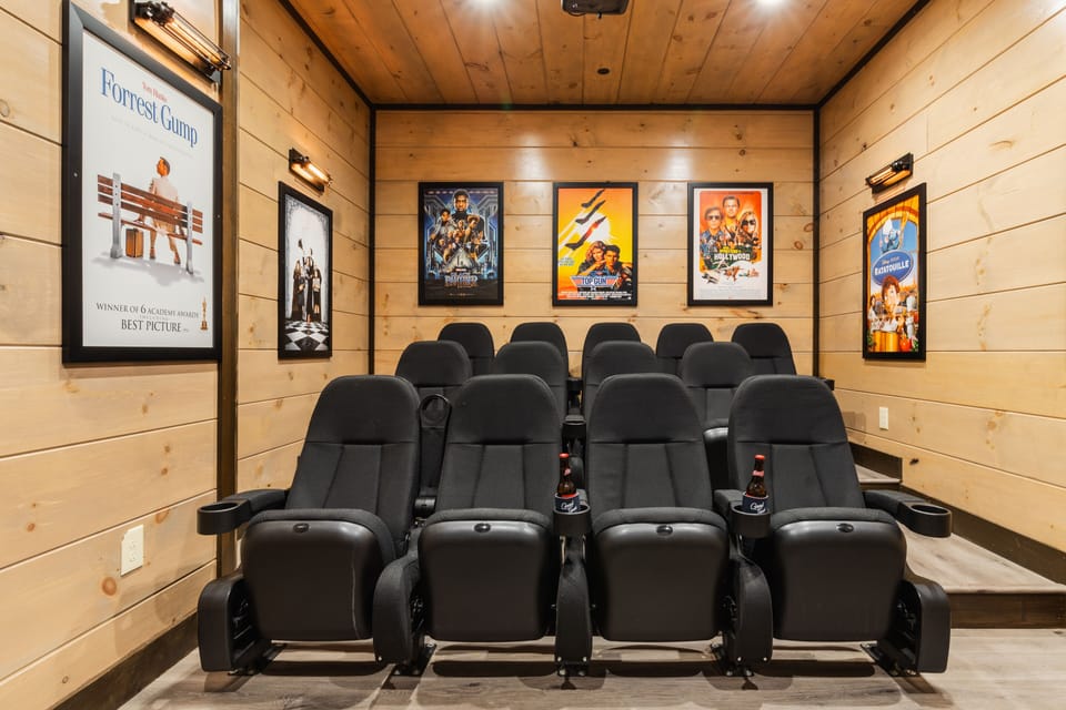Home theater with 13 movie-style seats.