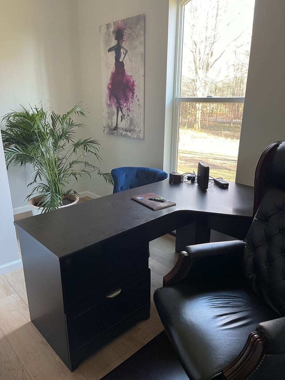 The office with desk and Internet connection.