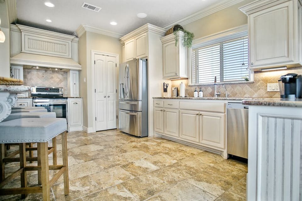 More counter space and stools for gathering. 