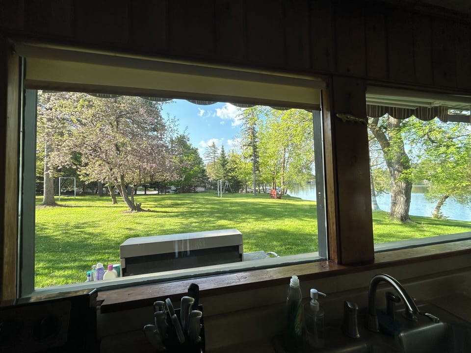 View from the kitchen sink area