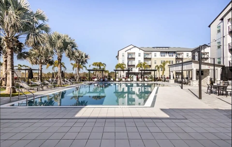 Plunge into the resort style pool.