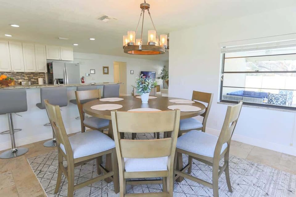 Dining room in our vacation rental home in Largo, Florida. 