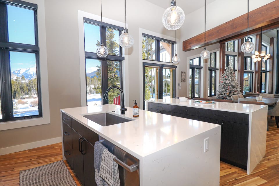 Kitchen w/ Floor to Ceiling Windows