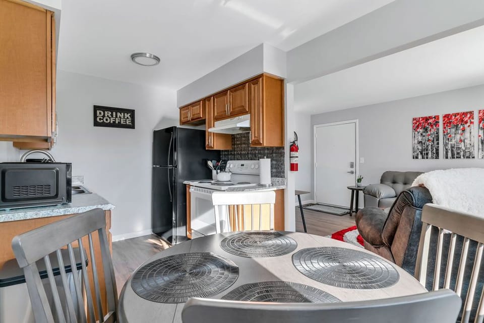 Dining area with seating for four.