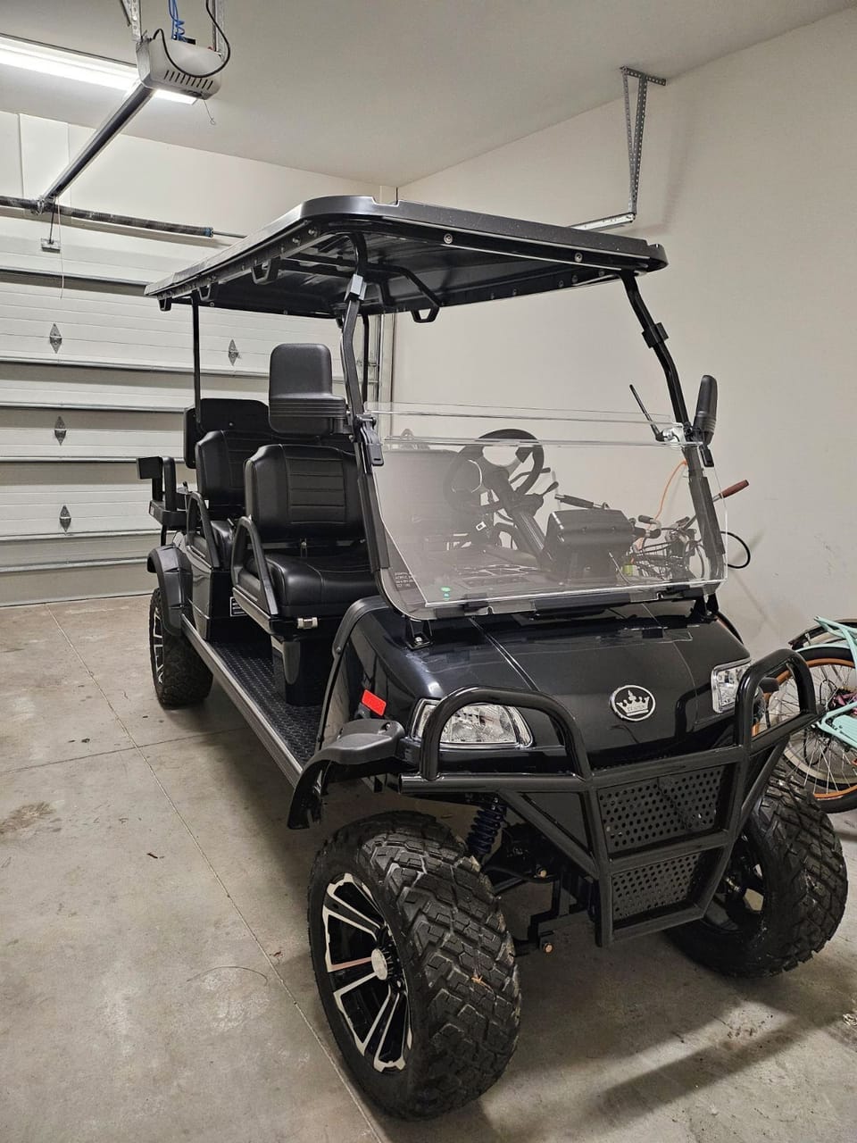 Six seater golf cart.