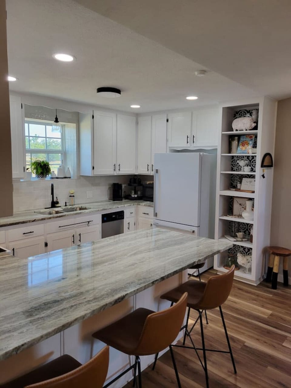 A full kitchen, thoughtfully stocked for your stay.