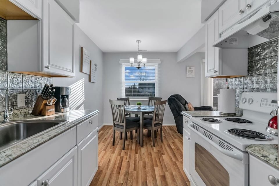 The kitchen has a blender, slow cooker and hand mixer plus many other amenities.