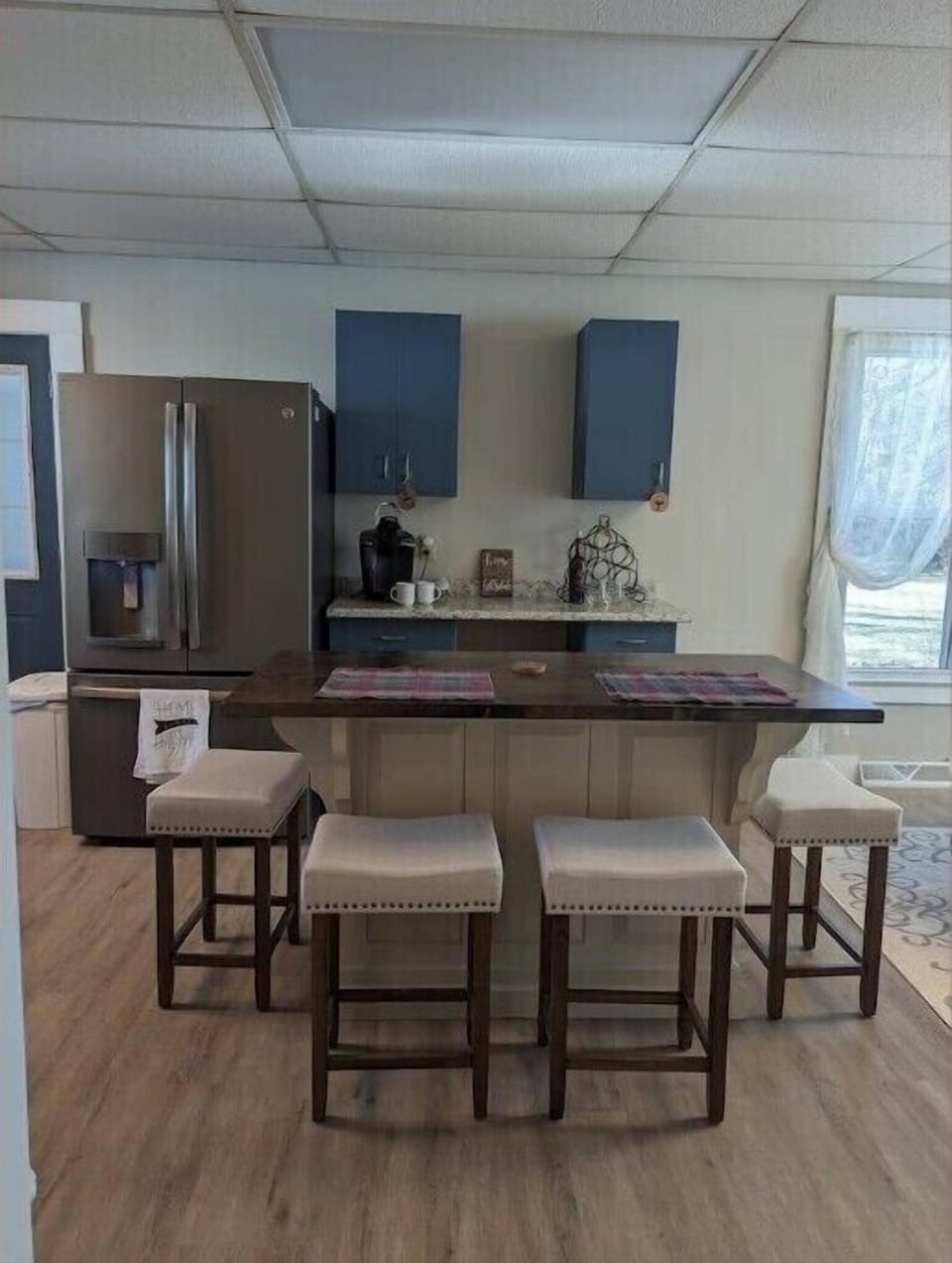 island bar with coffee/wine station