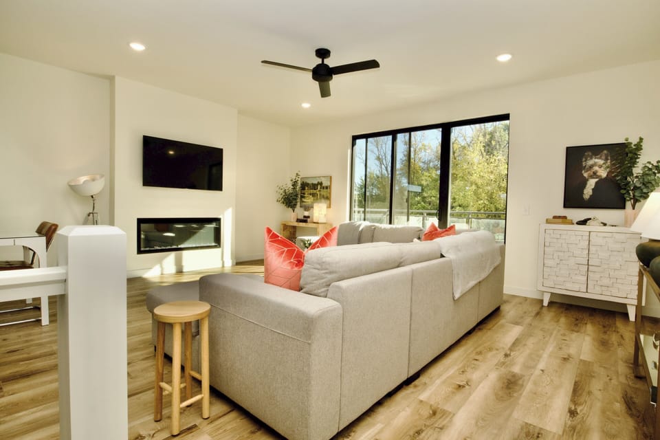 View of living from 2nd floor landing