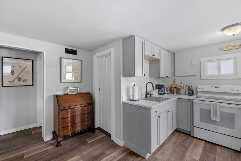 Kitchen View Showing Hallway to Bathroom