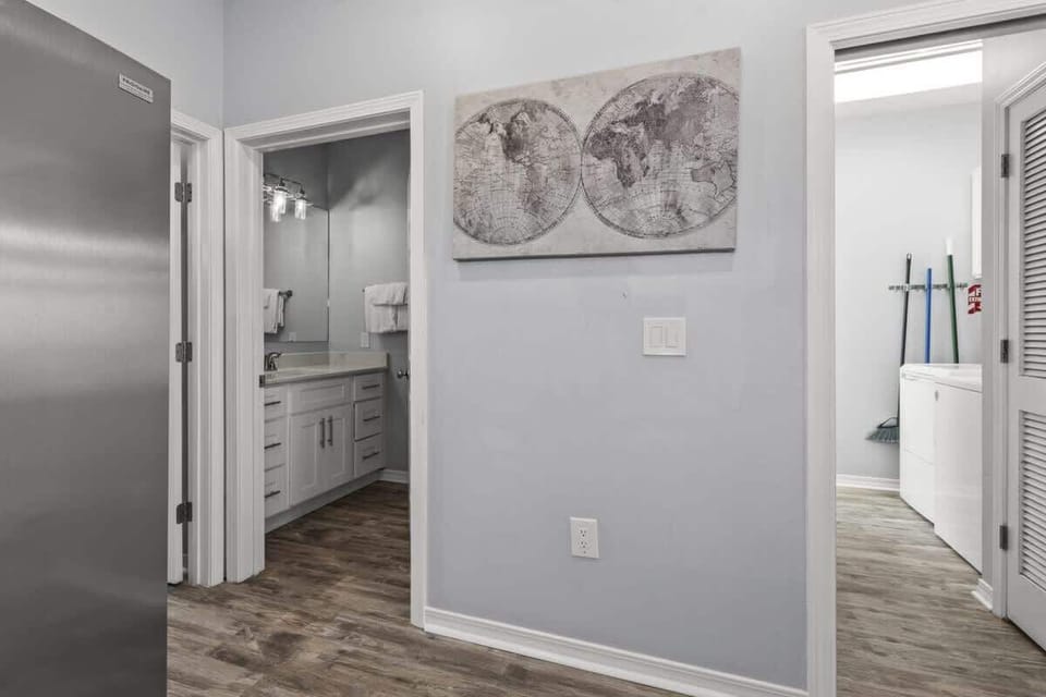 On the first floor, there’s a full shared bathroom.