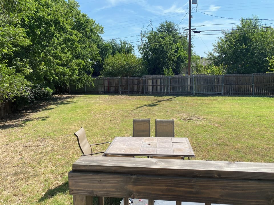 Large backyard