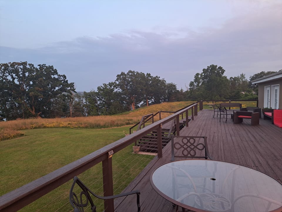 Back deck looks out on Lake Champlain