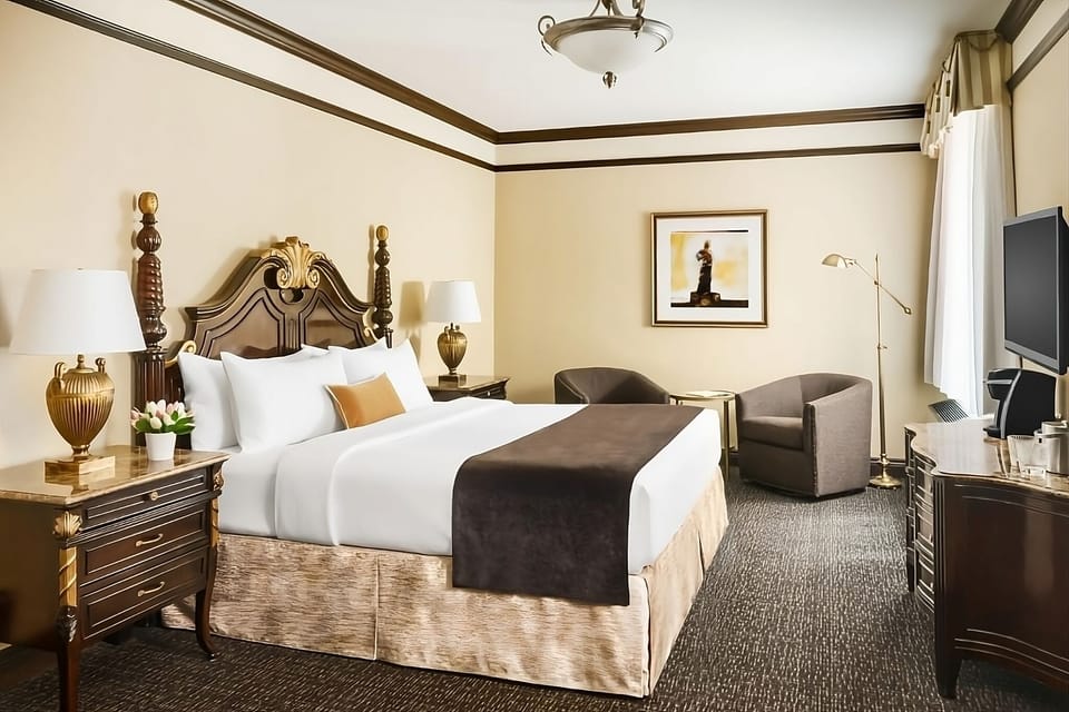 Settle into crisp linens and relax in classic comfort.